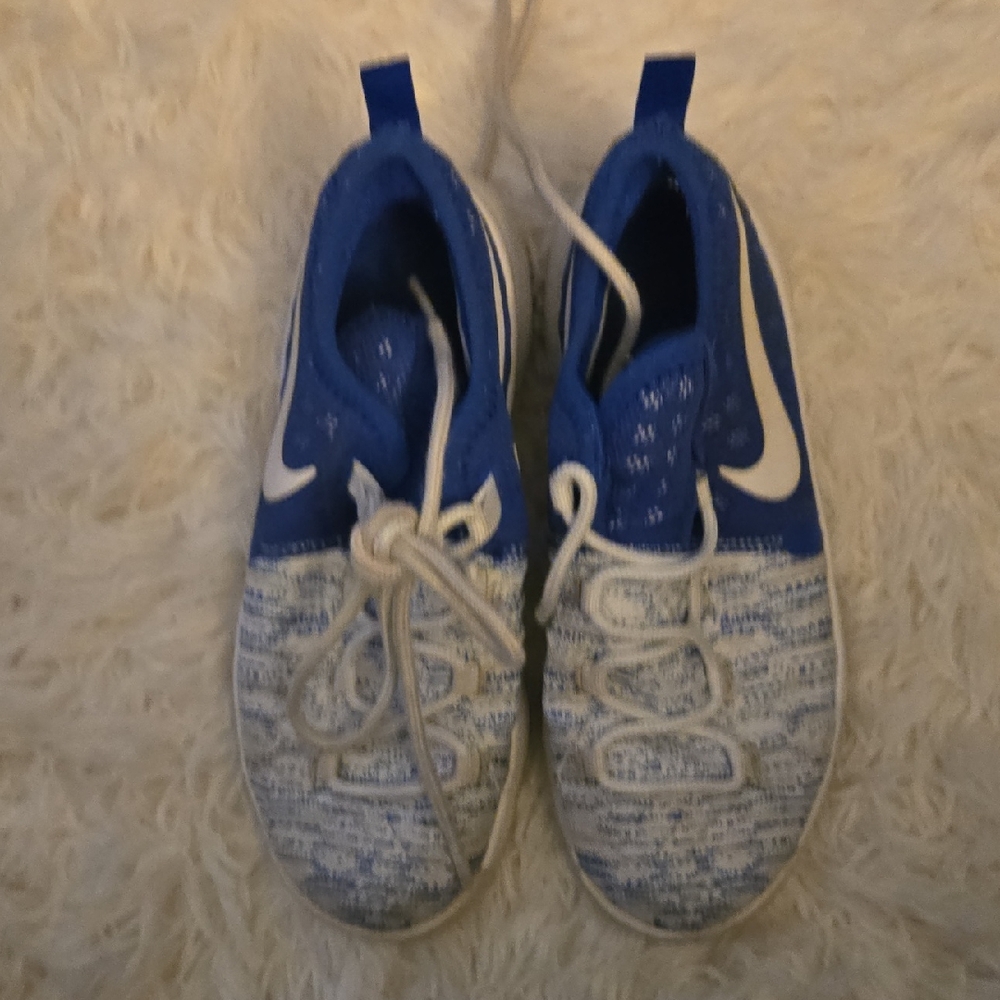 KD 9 Kevin Durant Olympic Kids Blue and White Athletic Shoes